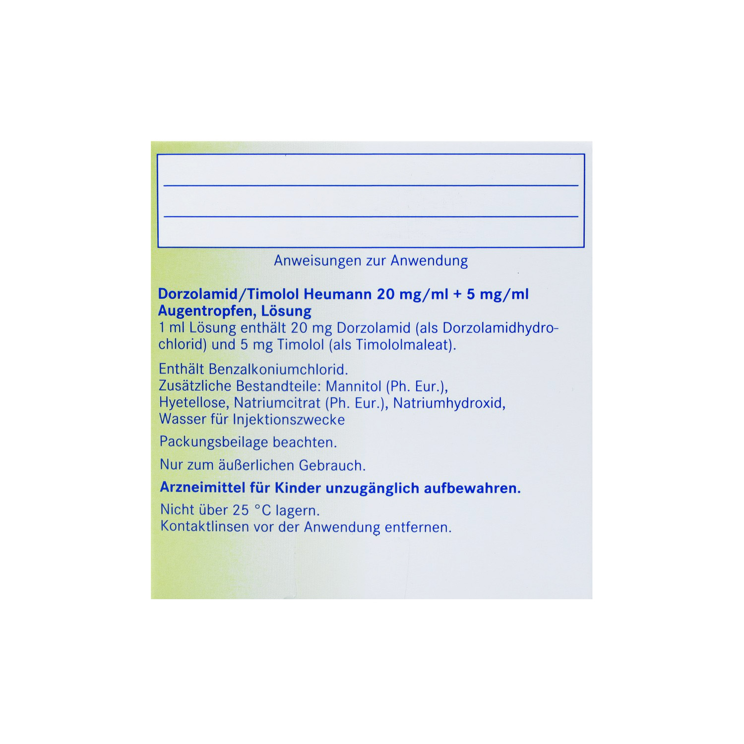 DORZOLAMID/Timolol Heumann 20 mg/ml+5 mg/ml ATR