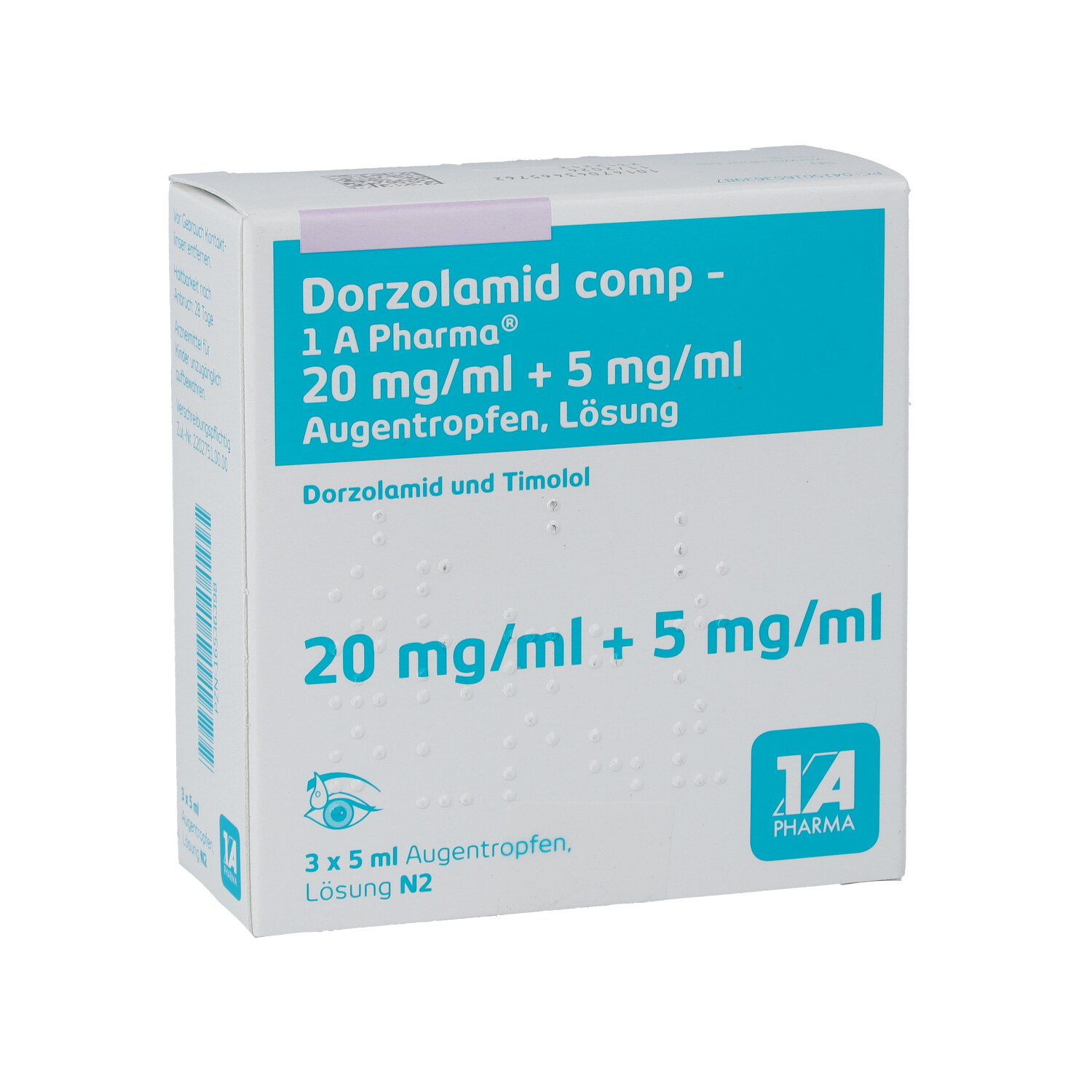 DORZOLAMID comp-1A Pharma 20mg/ml+5mg/ml Augentr.