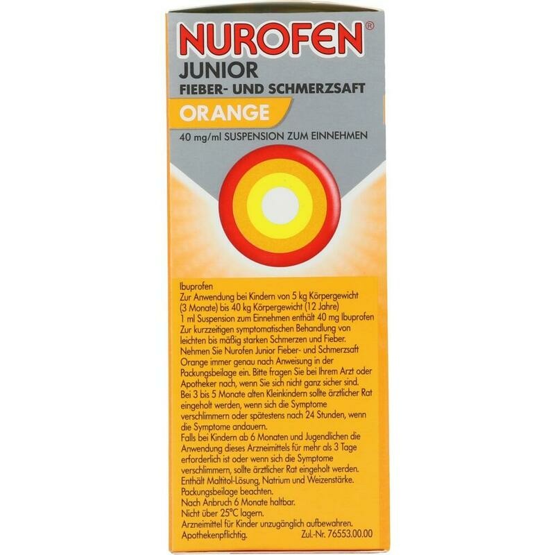 NUROFEN Junior Fieber-u.Schmerzsaft Oran.40 mg/ml