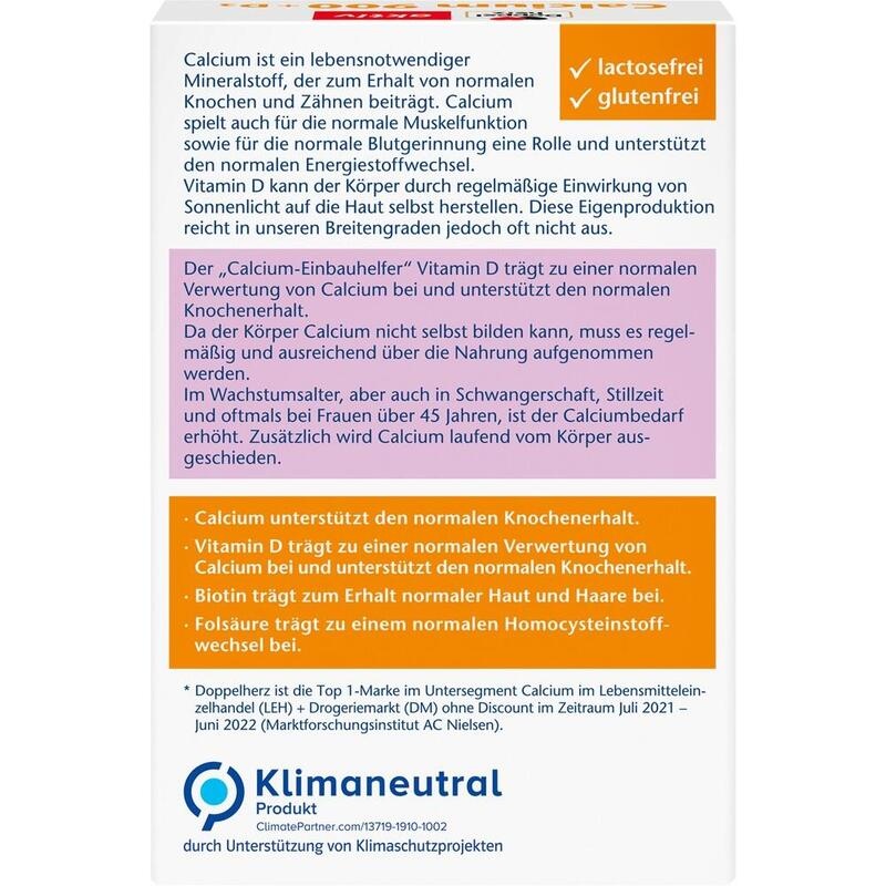 DOPPELHERZ Calcium 900+D3 Tabletten