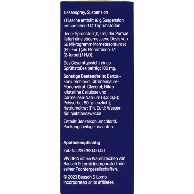 VIVIDRIN Mometason Heuschn.Nspr.50μg/Sp. 140SprSt.