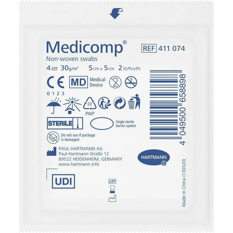 MEDICOMP Vlieskomp.steril 5x5 cm 4fach