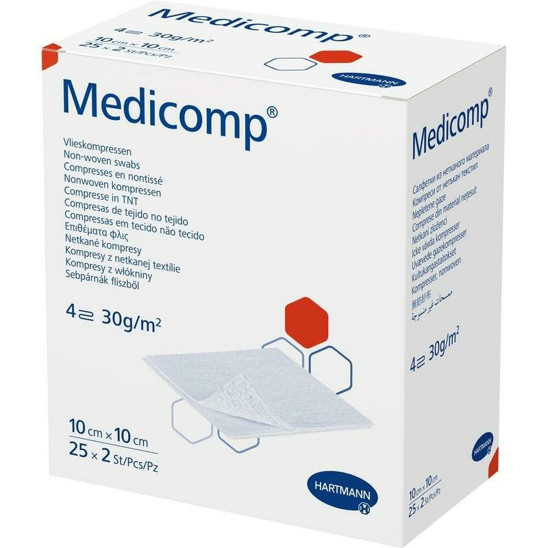 MEDICOMP Vlieskomp.steril 10x10 cm 4fach