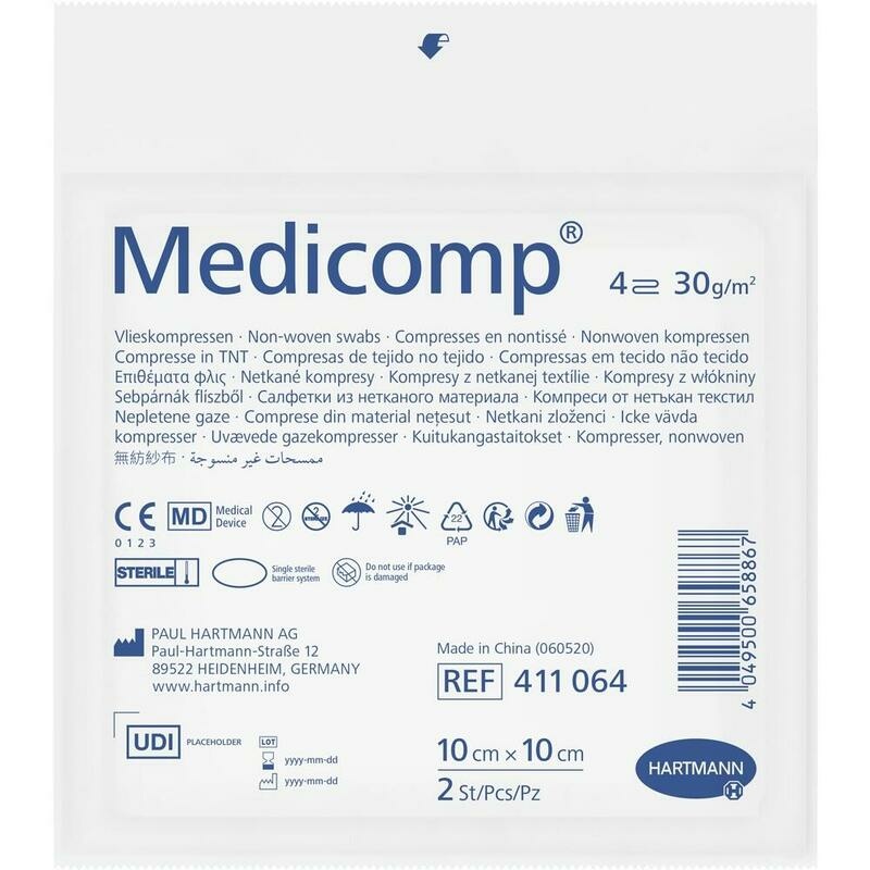 MEDICOMP Vlieskomp.steril 10x10 cm 4fach