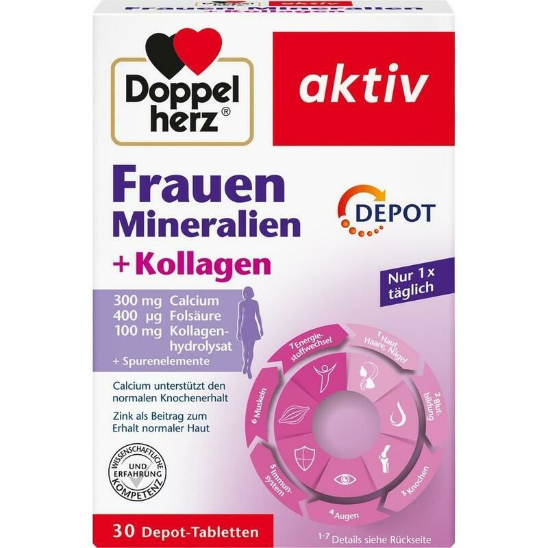 DOPPELHERZ Frauen Mineralien+Kollagen Depot Tabl.