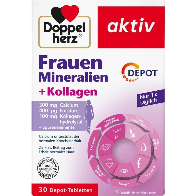 DOPPELHERZ Frauen Mineralien+Kollagen Depot Tabl.