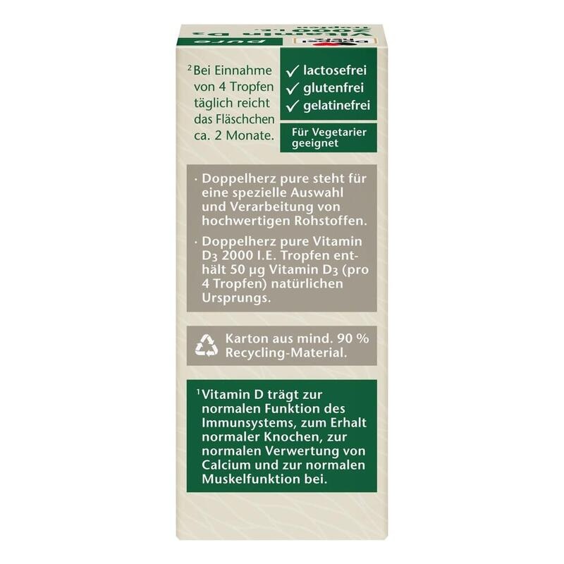 DOPPELHERZ Vitamin D3 2000 I.E. pure Tropfen