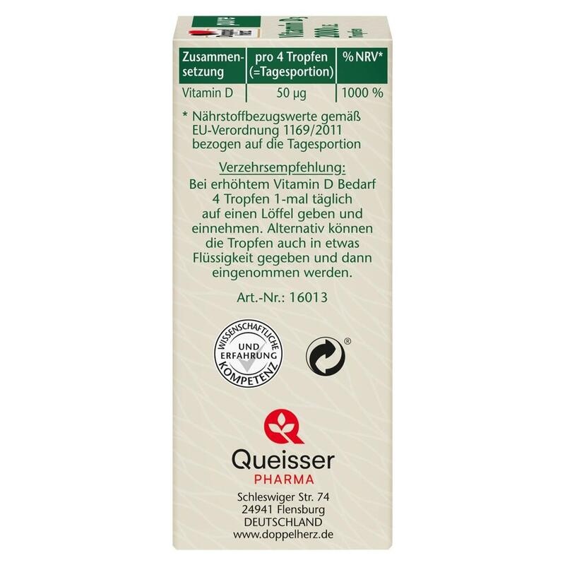 DOPPELHERZ Vitamin D3 2000 I.E. pure Tropfen