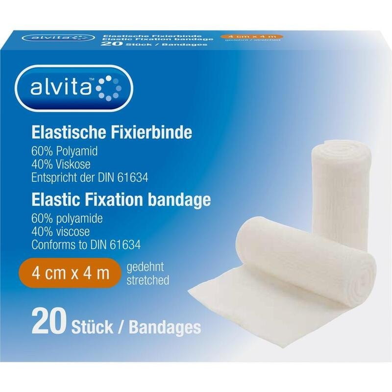 ALVITA elastische Fixierbinde 4 cmx4 m