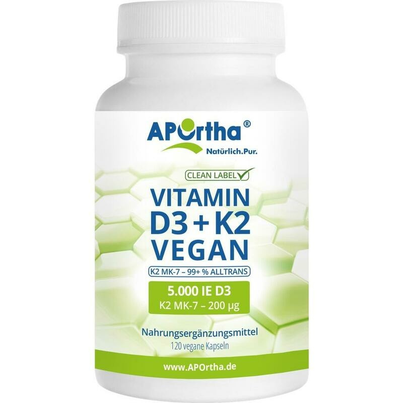 VITAMIN D3 5.000 I.E.+K2 MK7 200 μg vegan Kapseln
