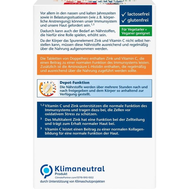 DOPPELHERZ Zink 15 mg+Histidin+Vit.C Depot aktiv