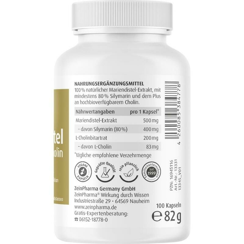 MARIENDISTEL+CHOLIN Kapseln 80% Silymarin