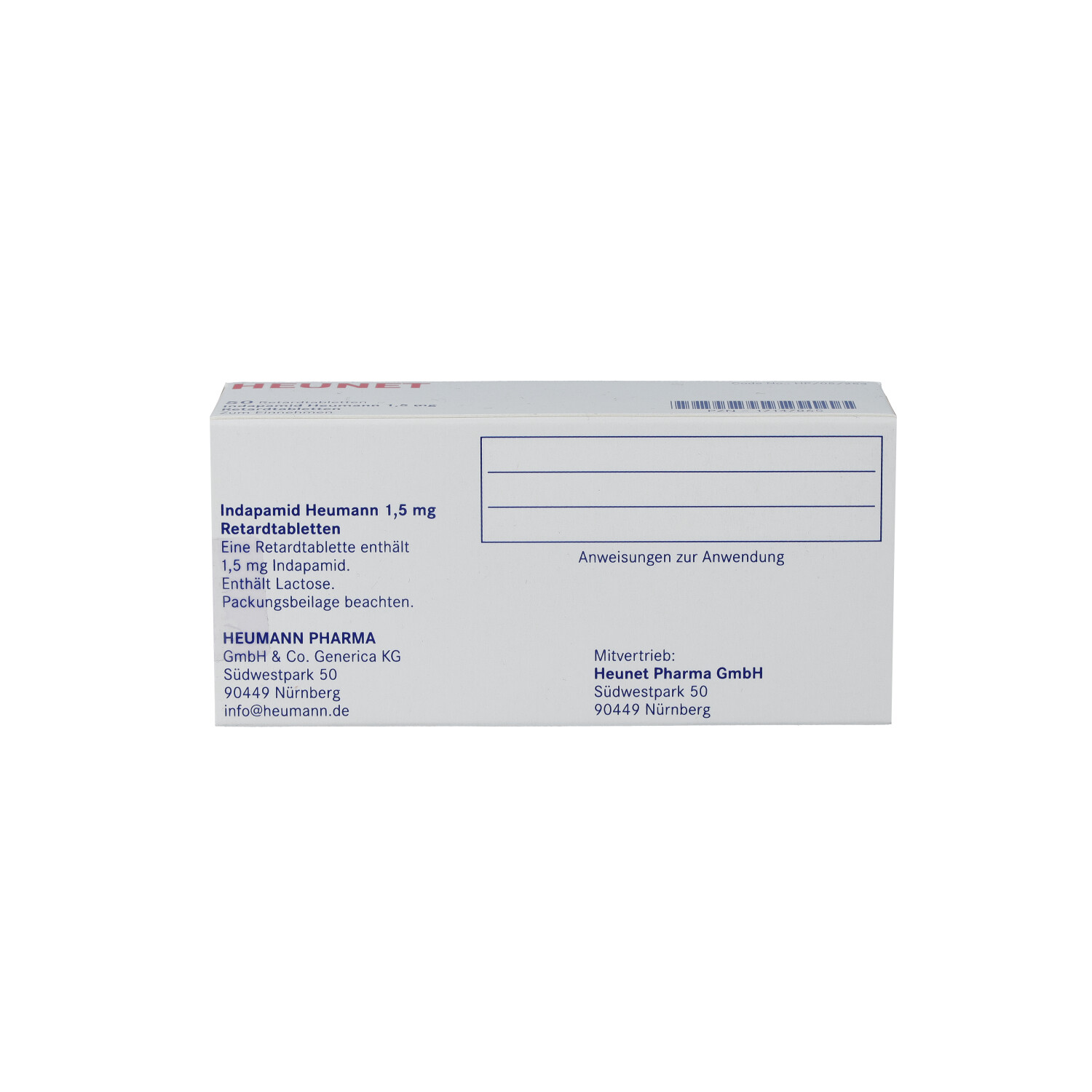 INDAPAMID Heumann 1,5 mg Retardtabletten Heunet