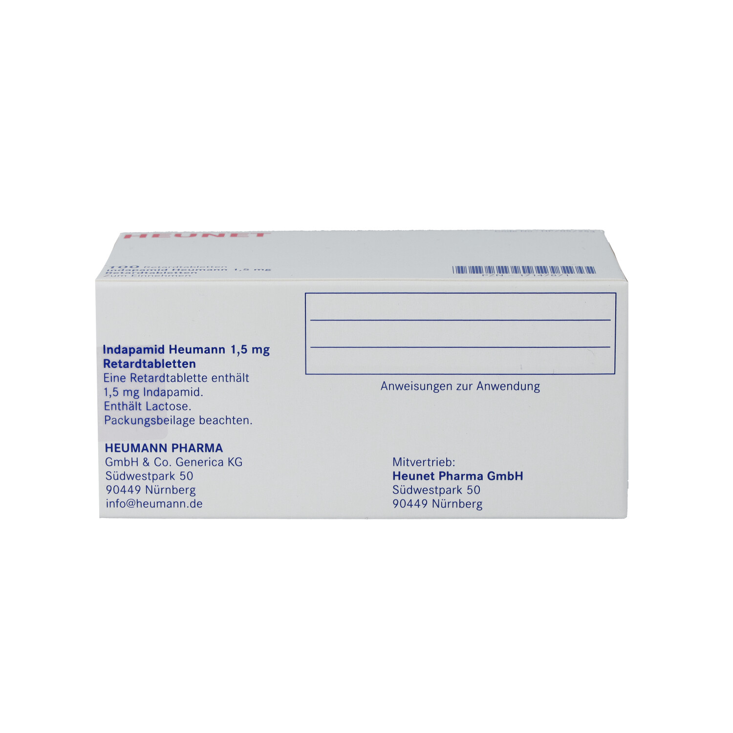INDAPAMID Heumann 1,5 mg Retardtabletten Heunet