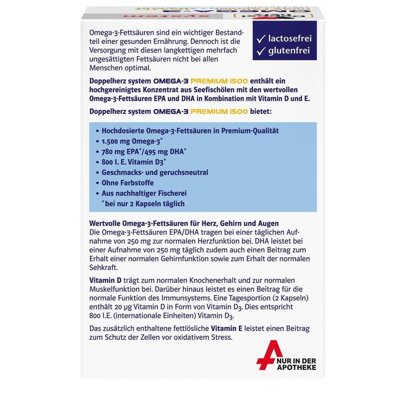 DOPPELHERZ Omega-3 Premium 1500 system Kapseln
