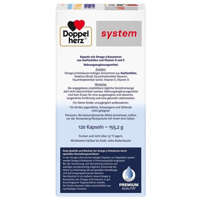 DOPPELHERZ Omega-3 Premium 1500 system Kapseln