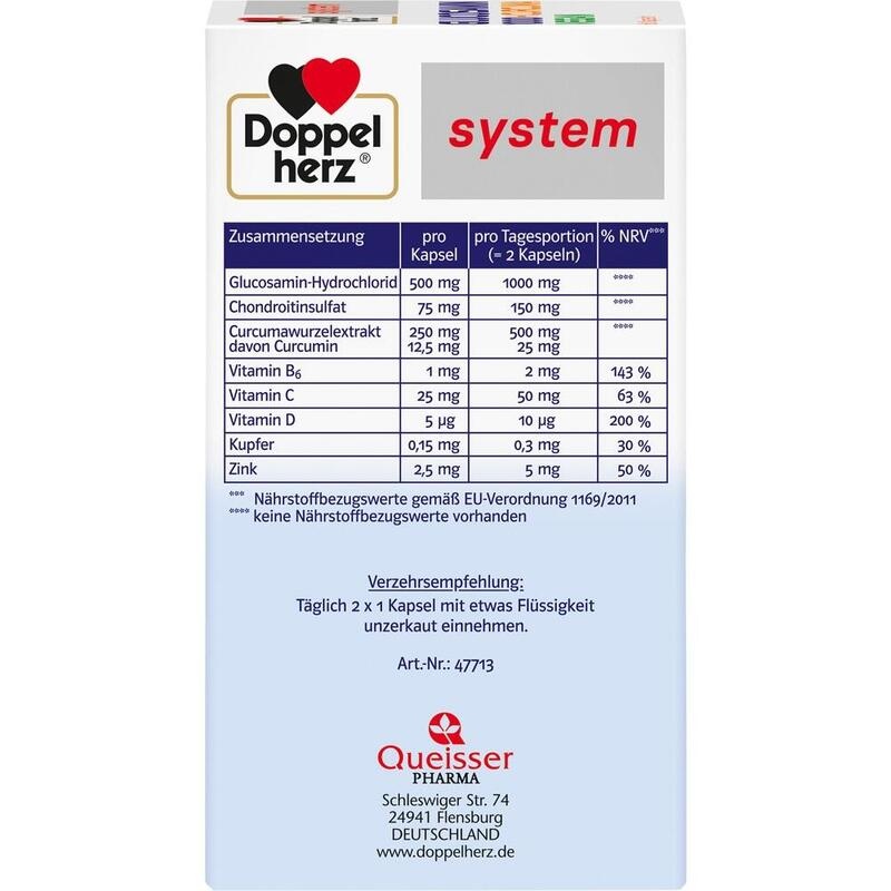 DOPPELHERZ Glucosamin 1000+Curcuma vegan syst.Kps.