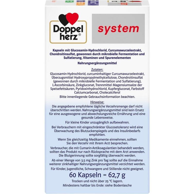 DOPPELHERZ Glucosamin 1000+Curcuma vegan syst.Kps.