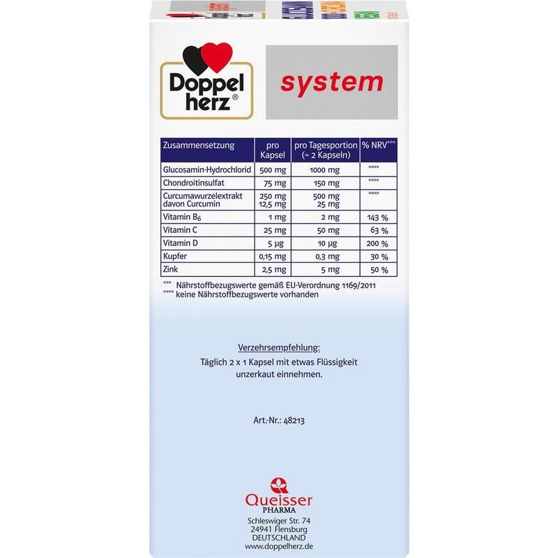 DOPPELHERZ Glucosamin 1000+Curcuma vegan syst.Kps.