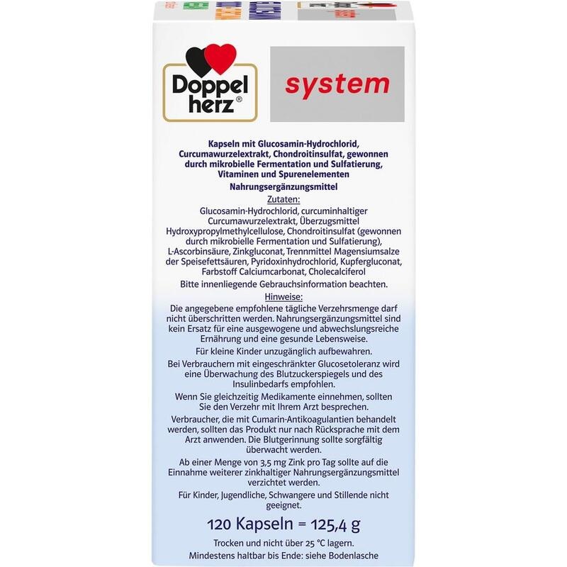 DOPPELHERZ Glucosamin 1000+Curcuma vegan syst.Kps.