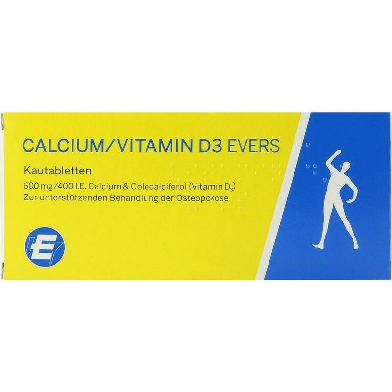CALCIUM/VITAMIN D3 Evers 600 mg/400 I.E Kautabl.