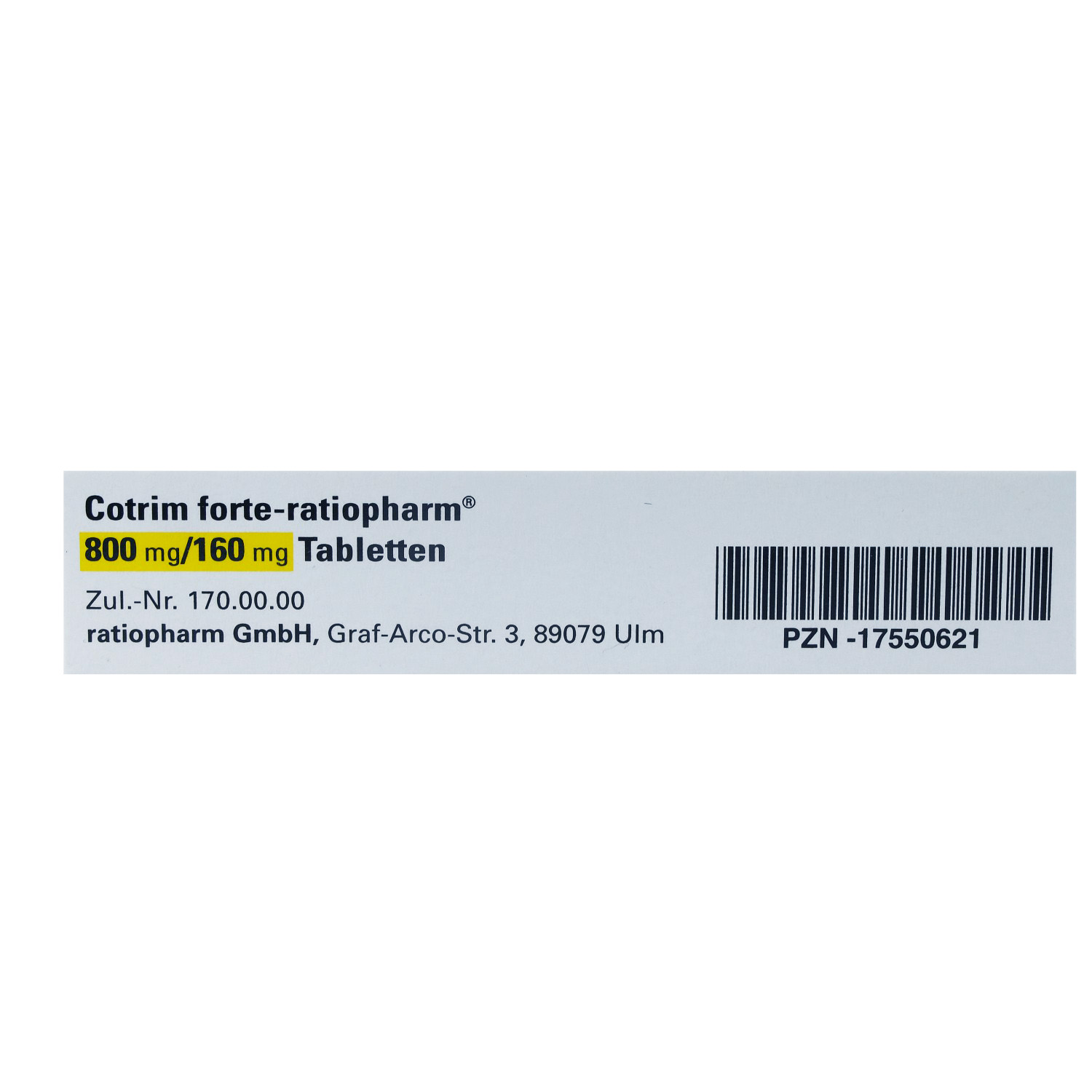 COTRIM forte-ratiopharm 800 mg/160 mg Tabletten