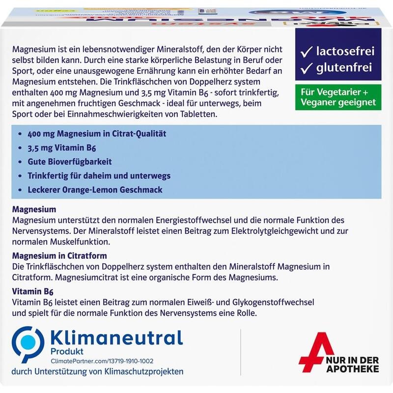 DOPPELHERZ Magnesium 400 Liquid system Trinkamp.