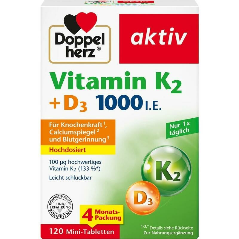 DOPPELHERZ Vitamin K2+D3 1000 I.E. Tabletten