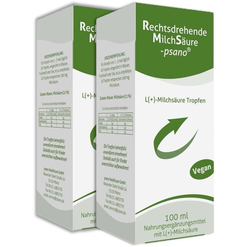 RECHTSDREHENDE Milchsäure psano RMS Tropfen