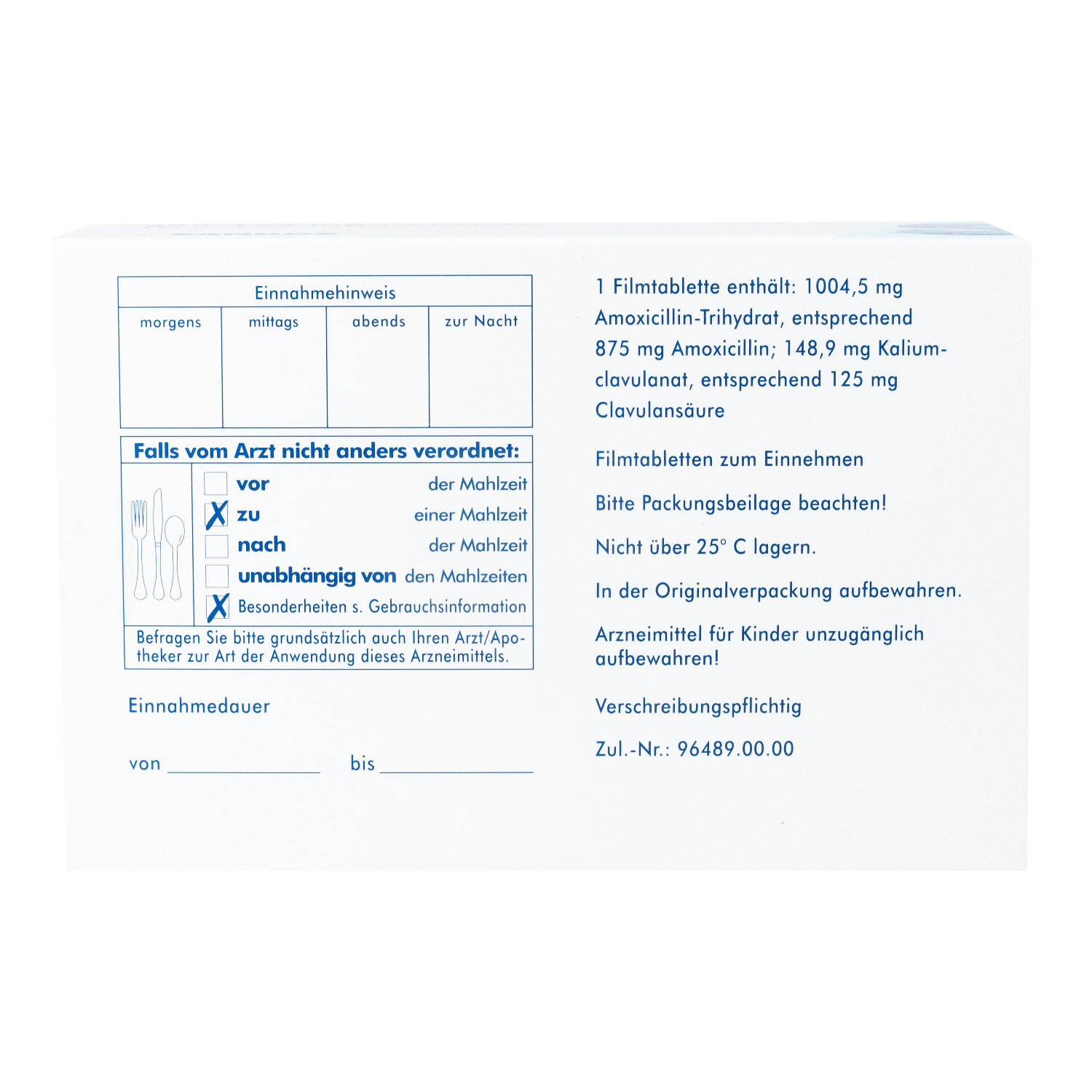 AMOXCLAV-Sandoz 875/125 mg Filmtabletten