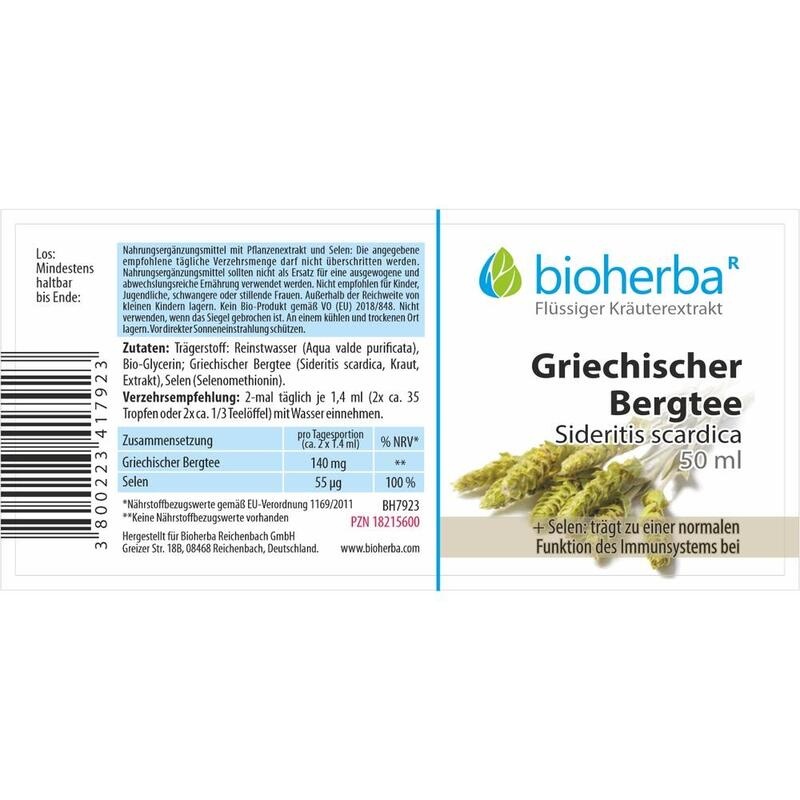 GRIECHISCHER Bergtee Sideritis scardica Tinktur