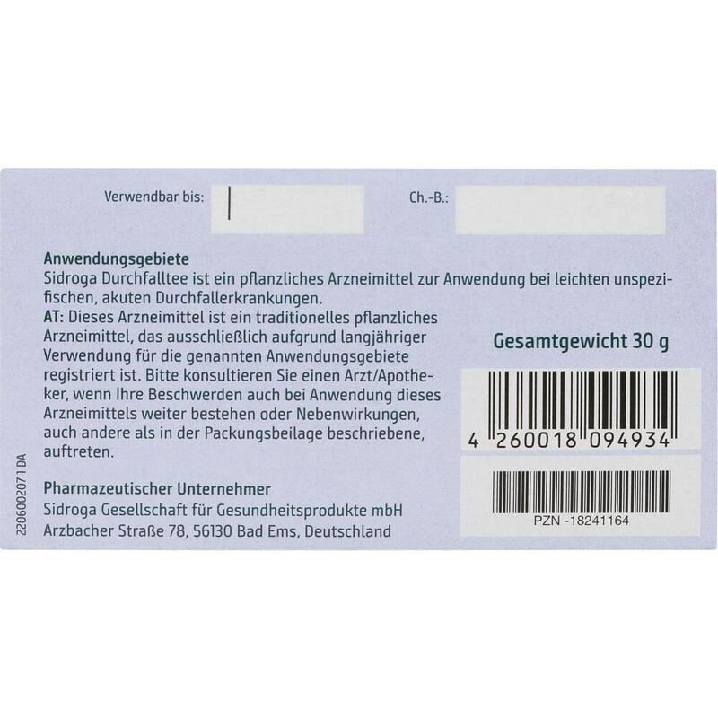 SIDROGA Durchfalltee Filterbeutel