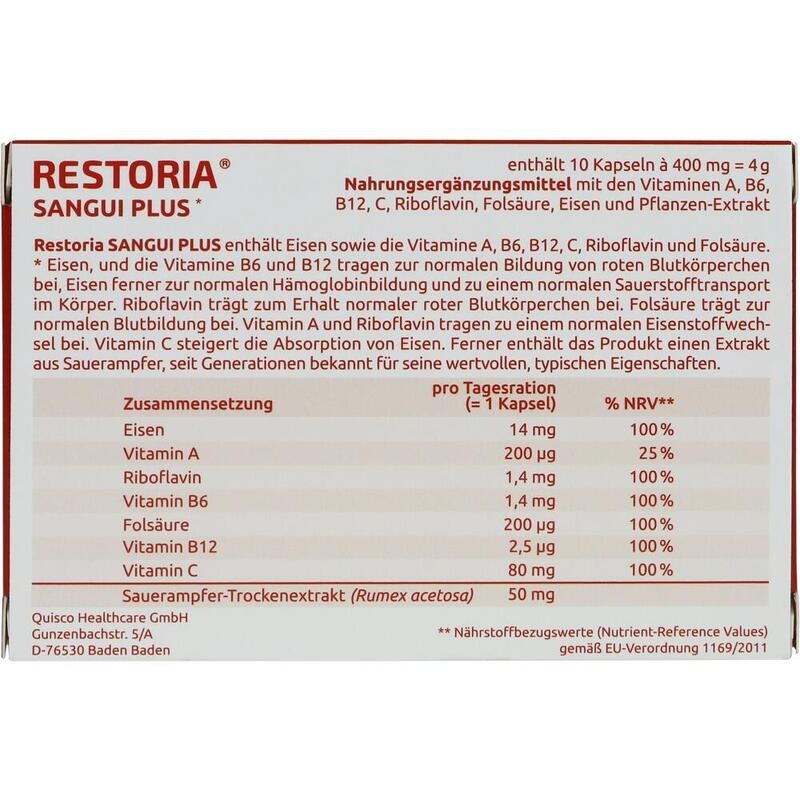 RESTORIA SANGUI PLUS Kapseln