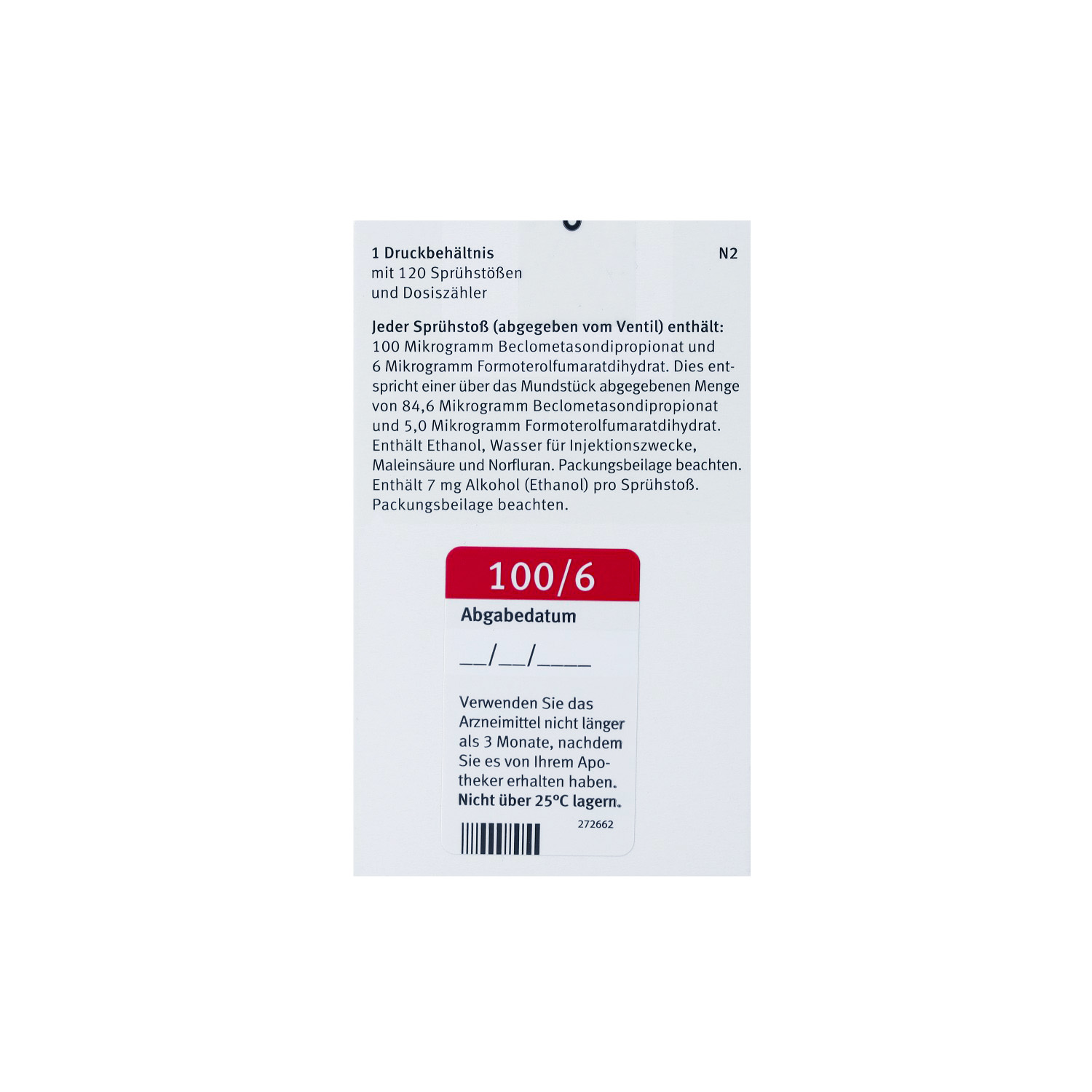 LUFORBEC 100 μg/6 μg 120 Hub Dosieraerosol