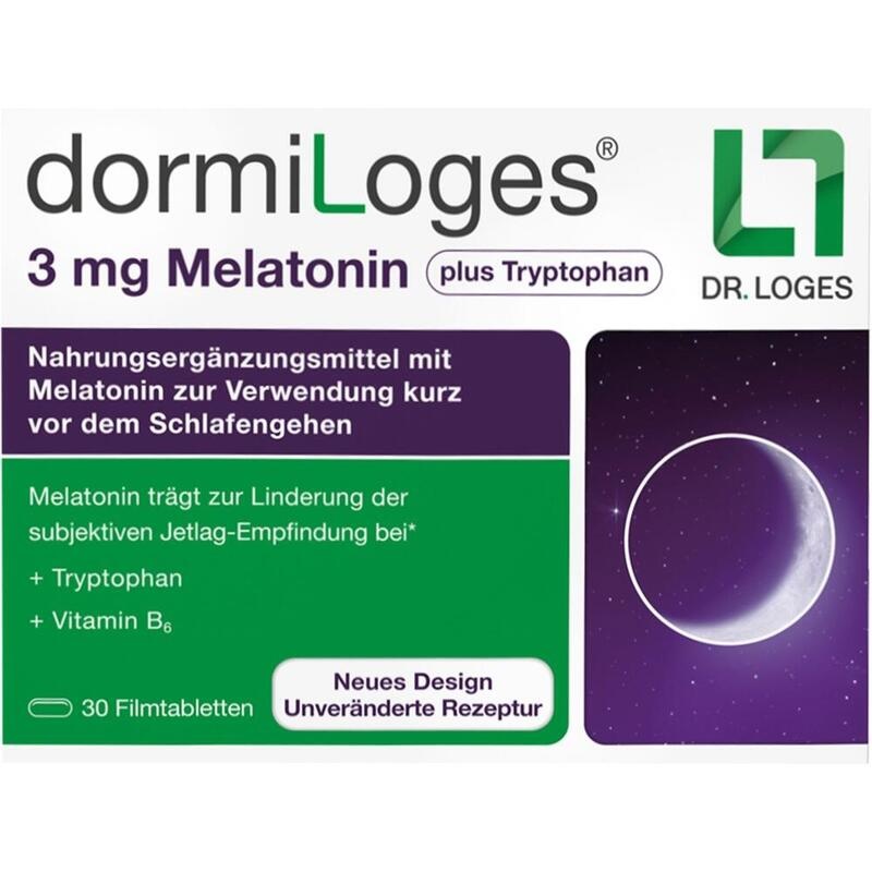 DORMILOGES 3 mg Melatonin plus Tryptophan Filmtab.