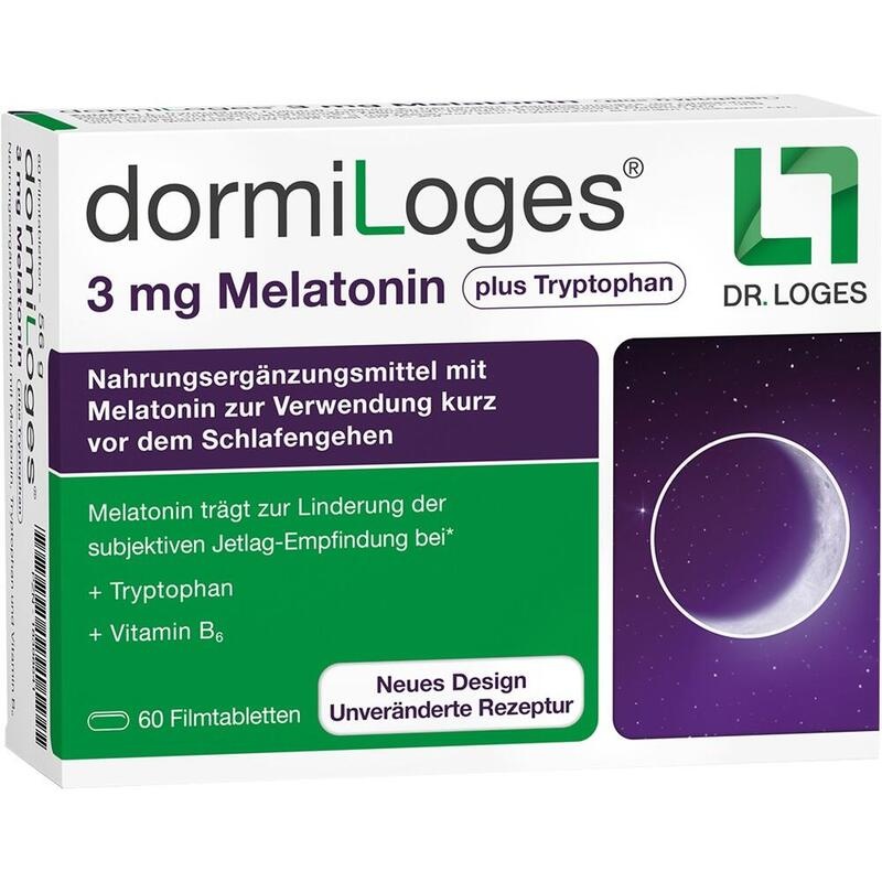 DORMILOGES 3 mg Melatonin plus Tryptophan Filmtab.