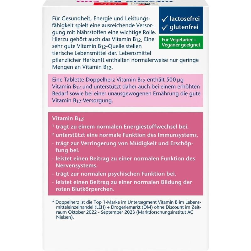 DOPPELHERZ Vitamin B12 500 Tabletten