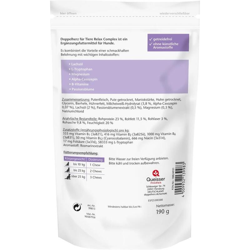 DOPPELHERZ für Tiere Relax Complex Chews f.Hunde