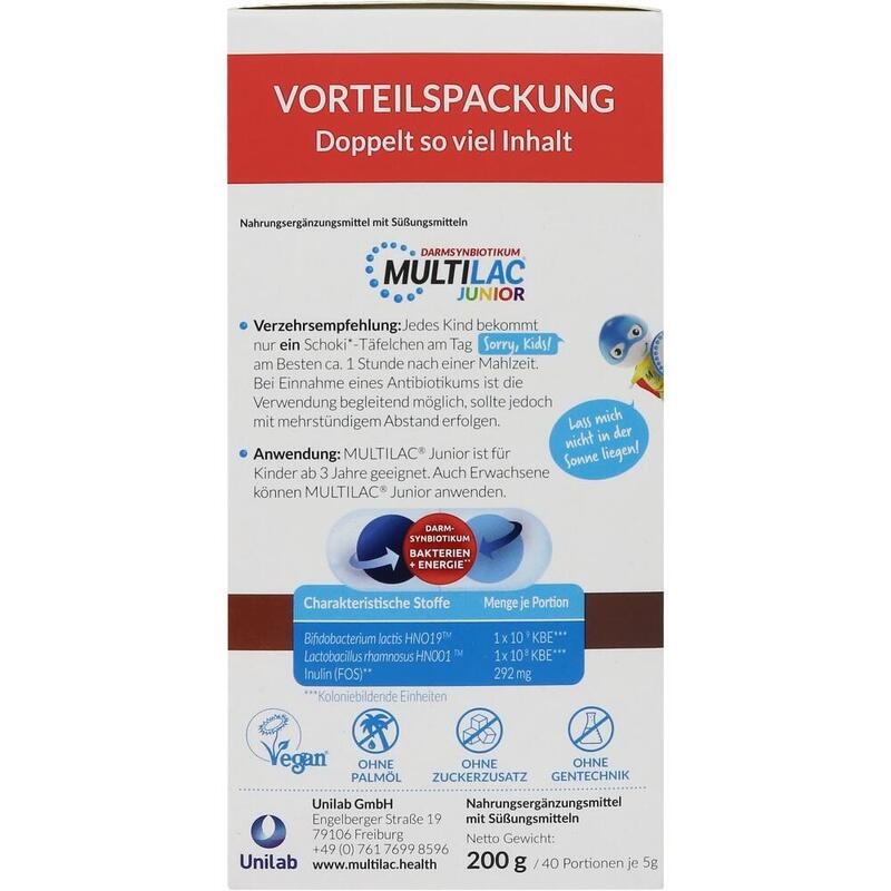 MULTILAC Darmsynbiotikum Junior Täfelchen