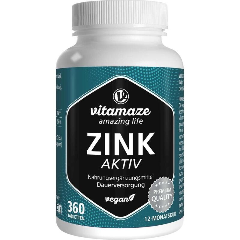 ZINK AKTIV 25 mg hochdosiert vegan Tabletten