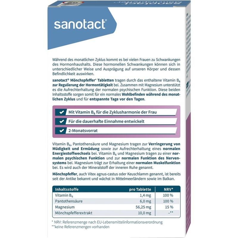 SANOTACT Mönchspfeffer+ 10 mg Tabletten