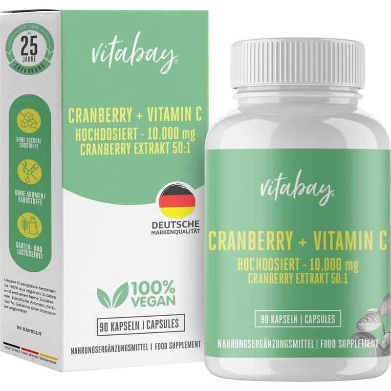 CRANBERRY+VITAMIN C 10.000 mg hochdosiert Kapseln