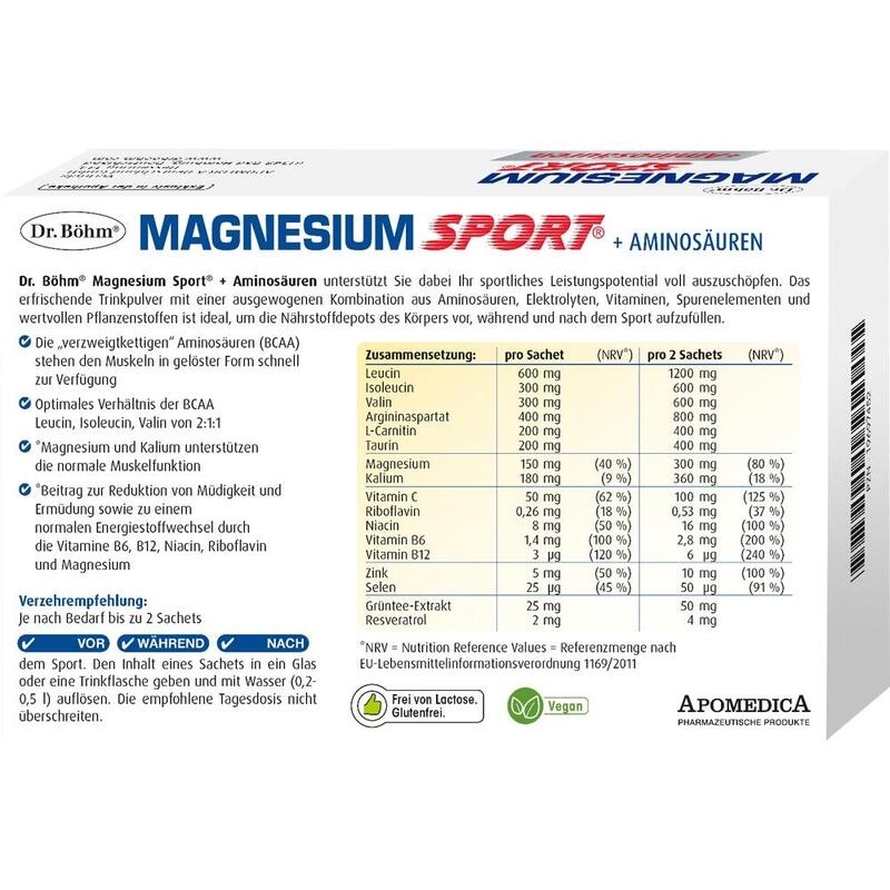 DR.BÖHM Magnesium Sport+Aminosäuren Granulat