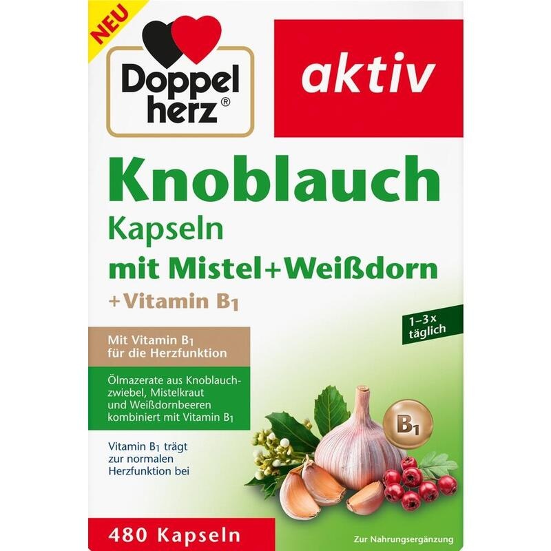 DOPPELHERZ Knobl.Kap.m.Mistel+Weißdorn+Vitamin B1