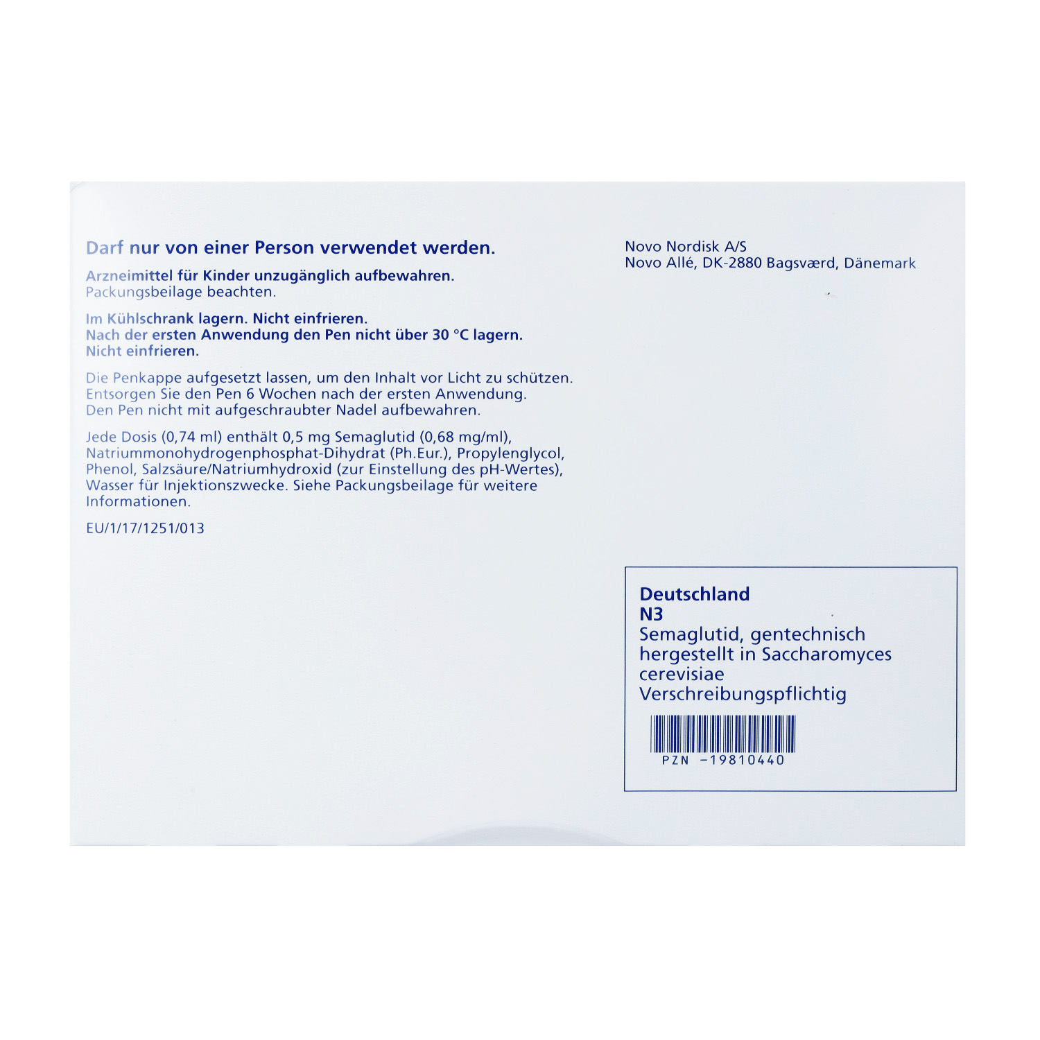 OZEMPIC 0,5 mg Injektionslösung im Fertigpen 3ml