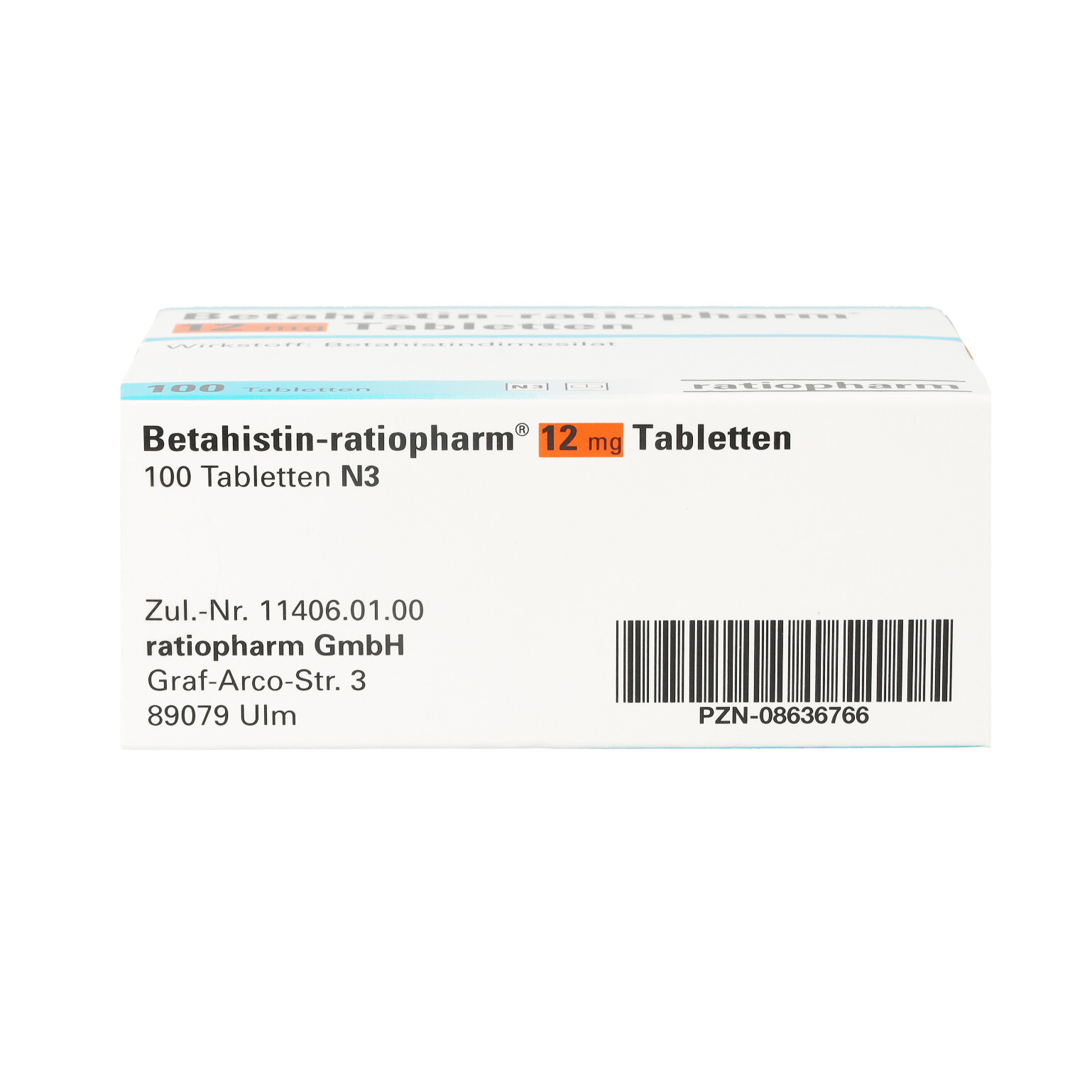 BETAHISTIN-ratiopharm 12 mg Tabletten