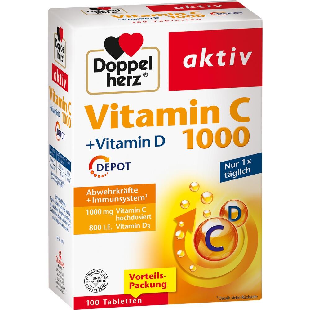 DOPPELHERZ Vitamin C 1000+Vitamin D Depot Tabl.
