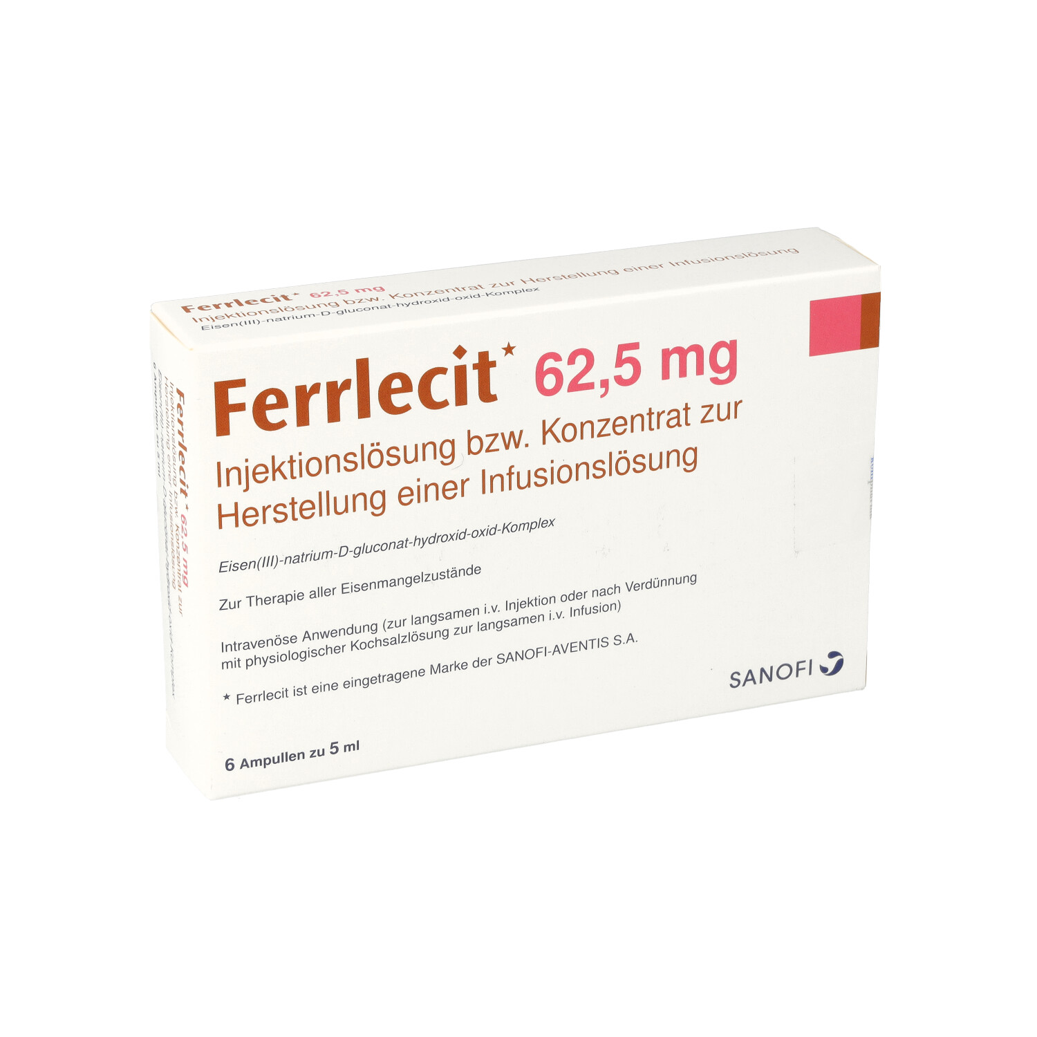 FERRLECIT 62,5 mg Inj.Lsg.bzw.Konz.Her.Inf.Lsg.Amp