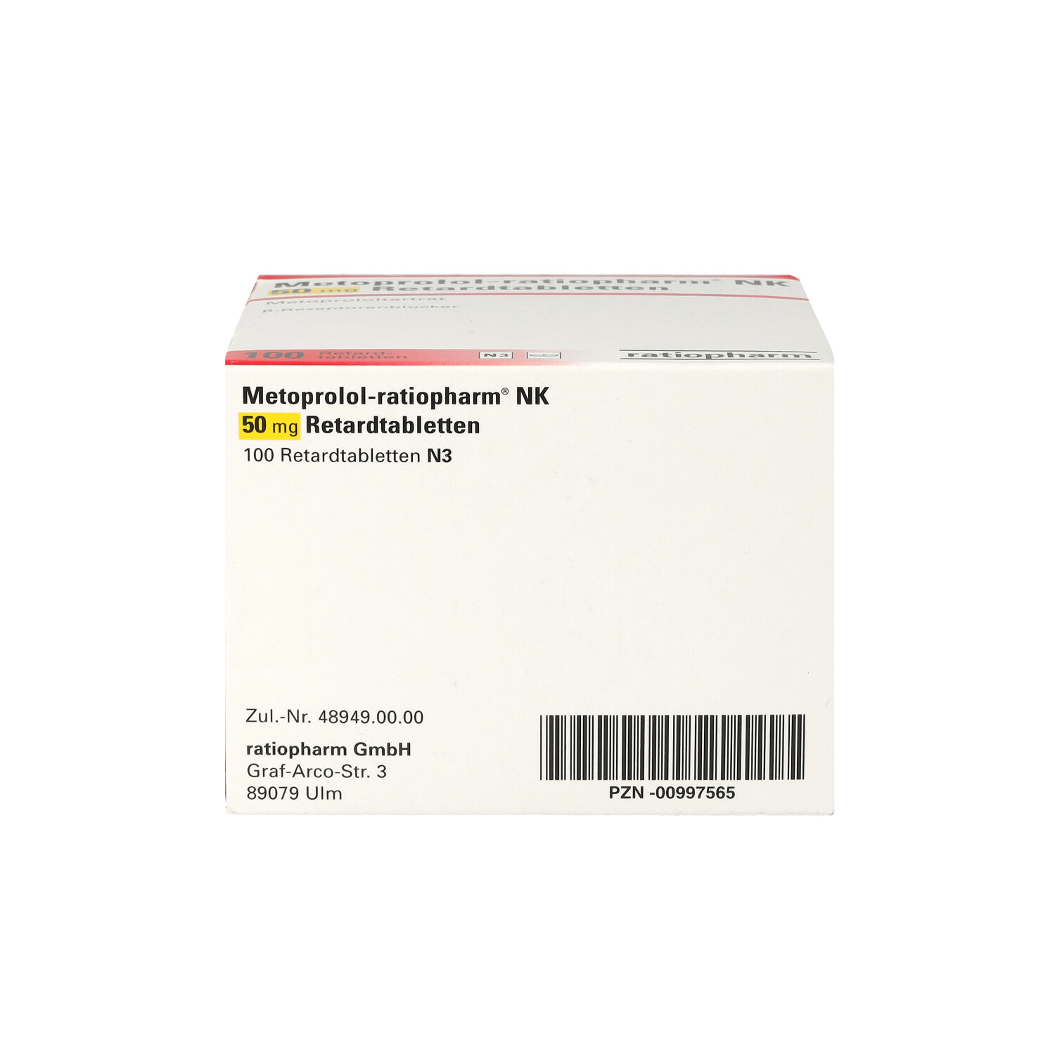 METOPROLOL-ratiopharm NK 50 mg Retardtabletten